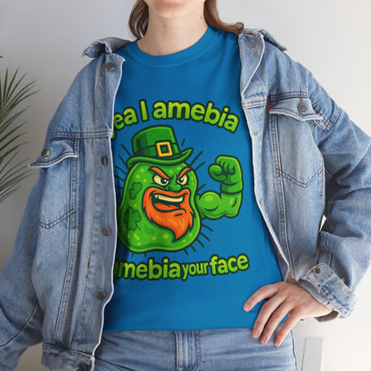 Amebia Your Face St. Patrick's Day T-Shirt — Funny Leprechaun Germ Graphic Tee