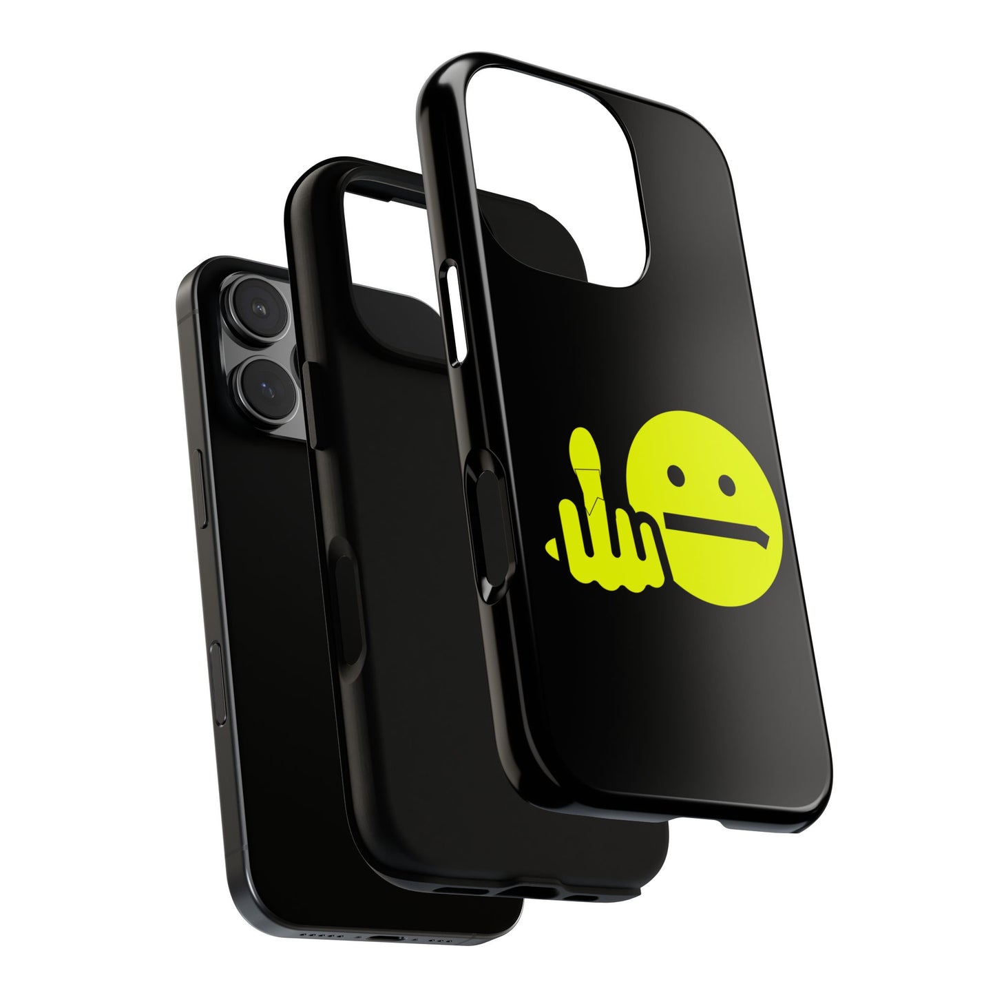 Phone Case — Neon Middle Finger Emoji Graphic