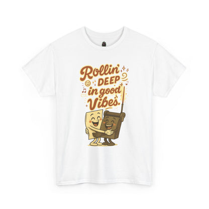 Rollin' Deep in Good Vibes – Smiling Paper & Roller T-Shirt