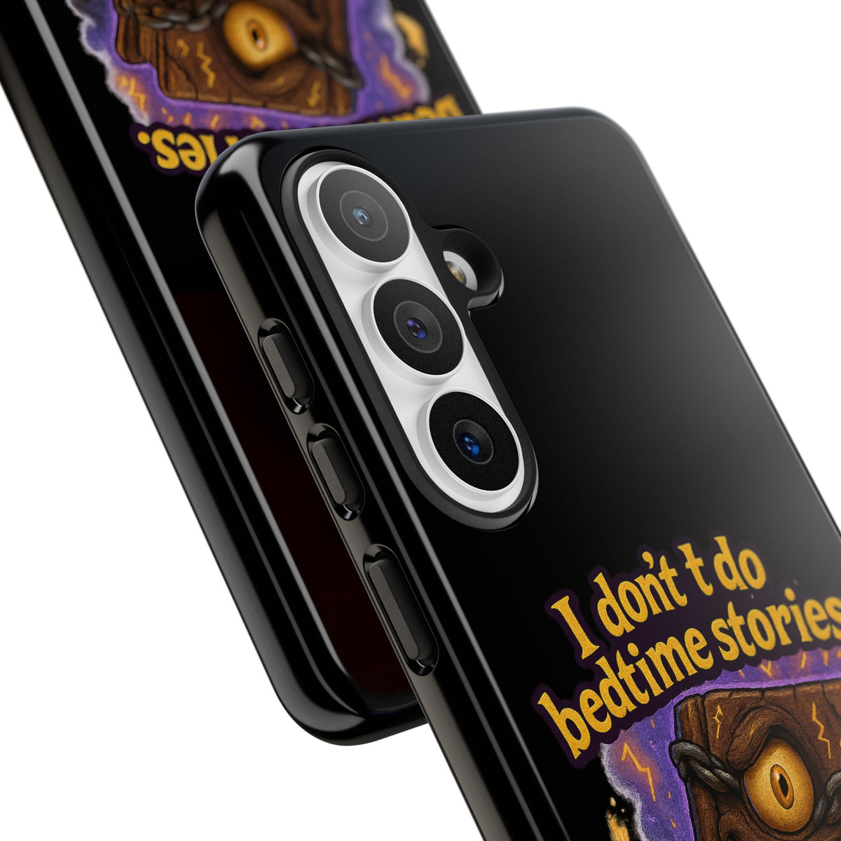 Phone Case — "I Don't Do Bedtime Stories, I Do Nightmares" Horror Book Design
