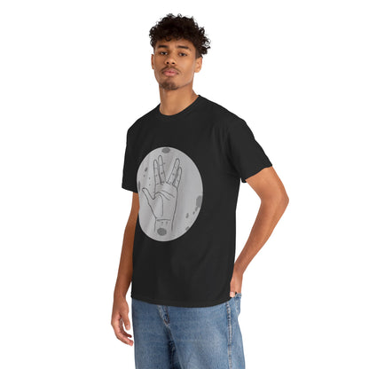 Vulcan Salute Moon Tee | Science Fiction Hand Graphic Tee