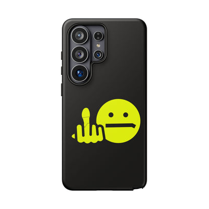 Phone Case — Neon Middle Finger Emoji Graphic