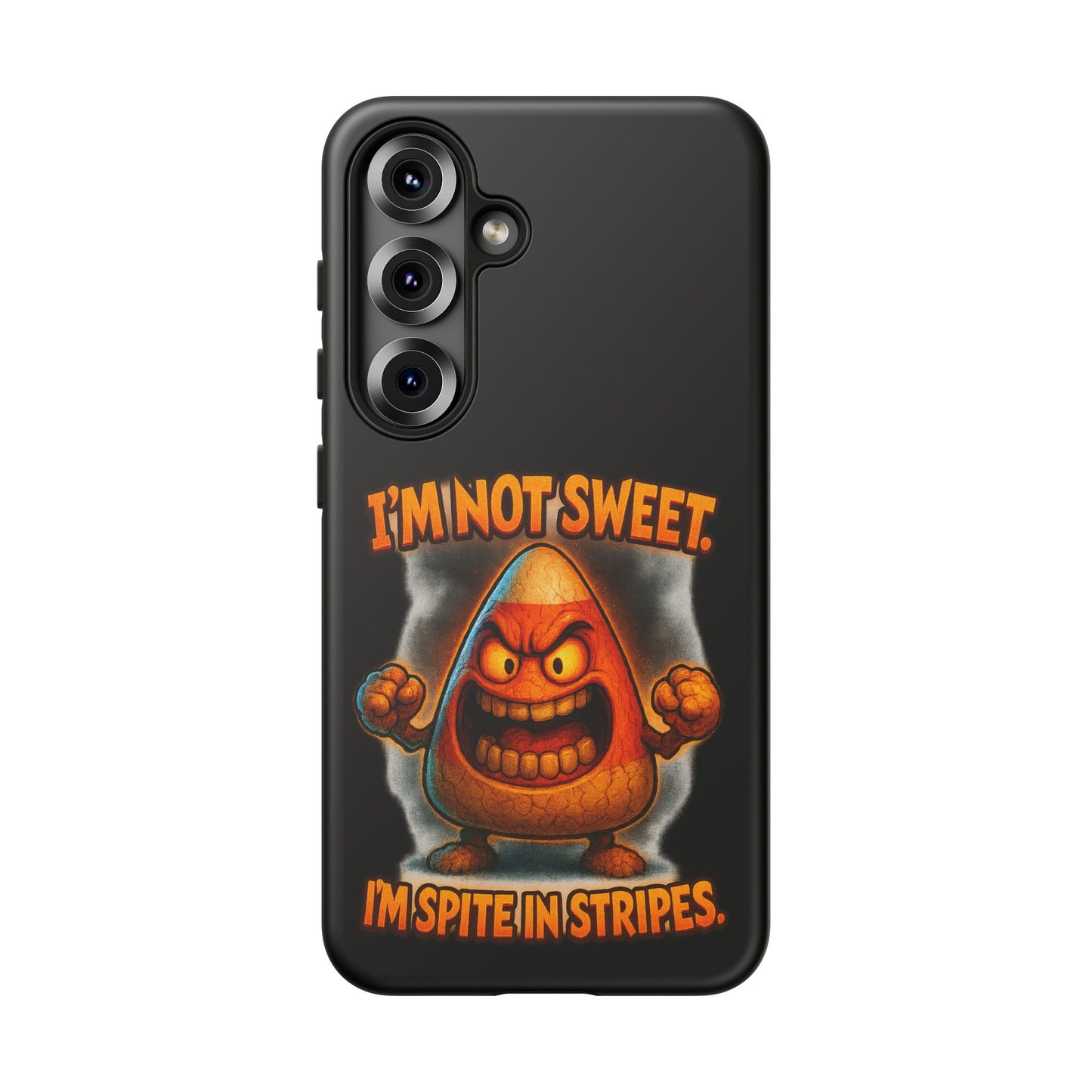 Phone Case — "I'm Not Sweet, I'm Spite in Stripes" Candy Monster Design