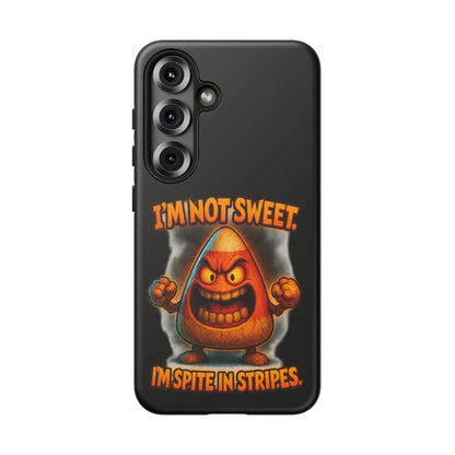 Phone Case — "I'm Not Sweet, I'm Spite in Stripes" Candy Monster Design