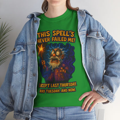 This Spell's Never Failed Me Wizard Tee | Funny Magic Illustration