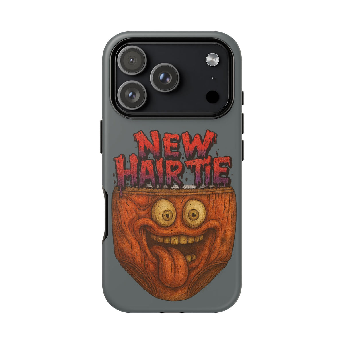 Phone Case — 'New Hairte' Funny Grinning Tongue-Out Monster Design