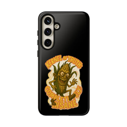Corny Horror Phone Case - “Kernel of Truth, Completely Insane” Retro Corn Monster
