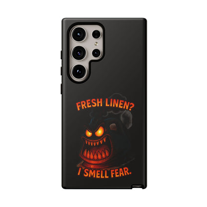 Phone Case — 'Fresh Linen? I Smell Fear.' Spooky Pumpkin Horror Protective Case