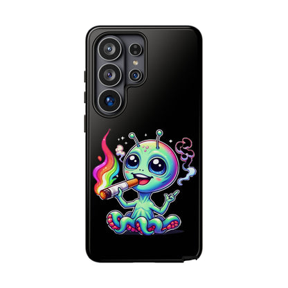 Alien Smoking Rainbow Joint Phone Case — Cute Psychedelic Cannabis iPhone Cover