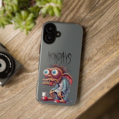 Mondays Zombie Character Phone Case – Funny Groggy Coffee Phone Cover