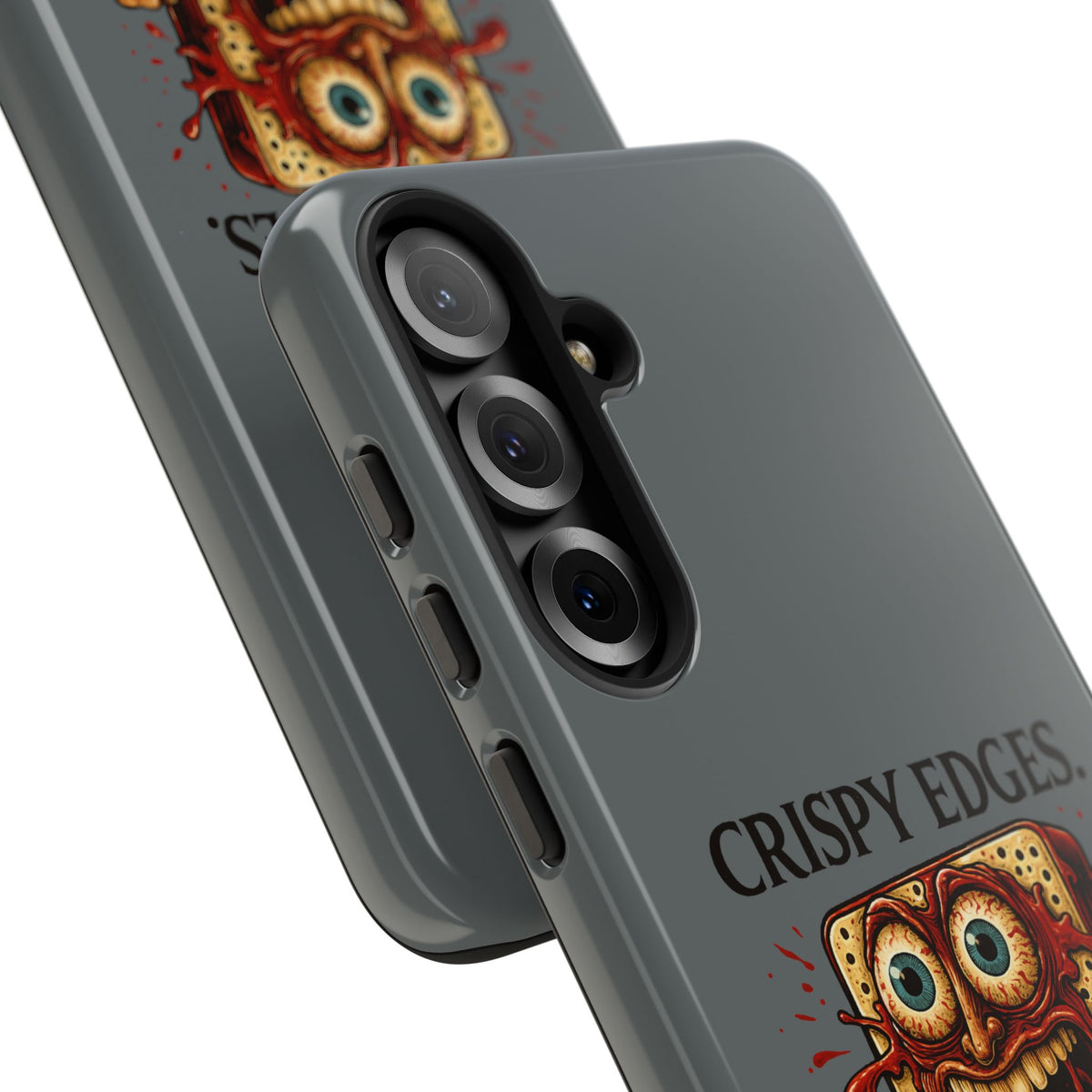 Phone Case — "Crispy Edges. Murder Center." Horror Toast Graphic