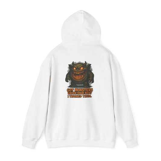 Hoodie — 'Got Monsters Under Your Bed? I Trained Them.' Scary Monster Graphic Pullover