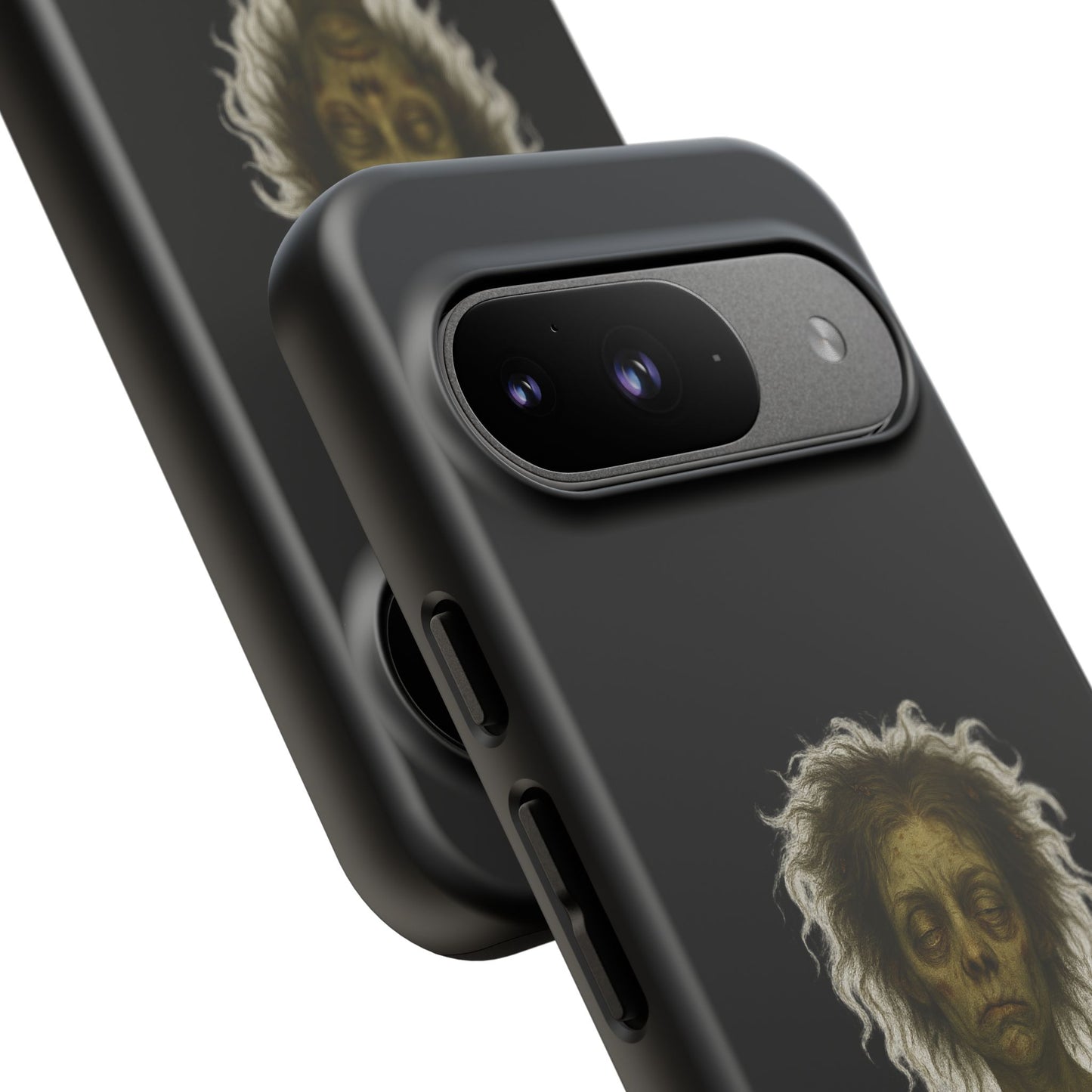 Phone Case — “Cursed to Rise Before Coffee Was Brewed” Goth Horror Design