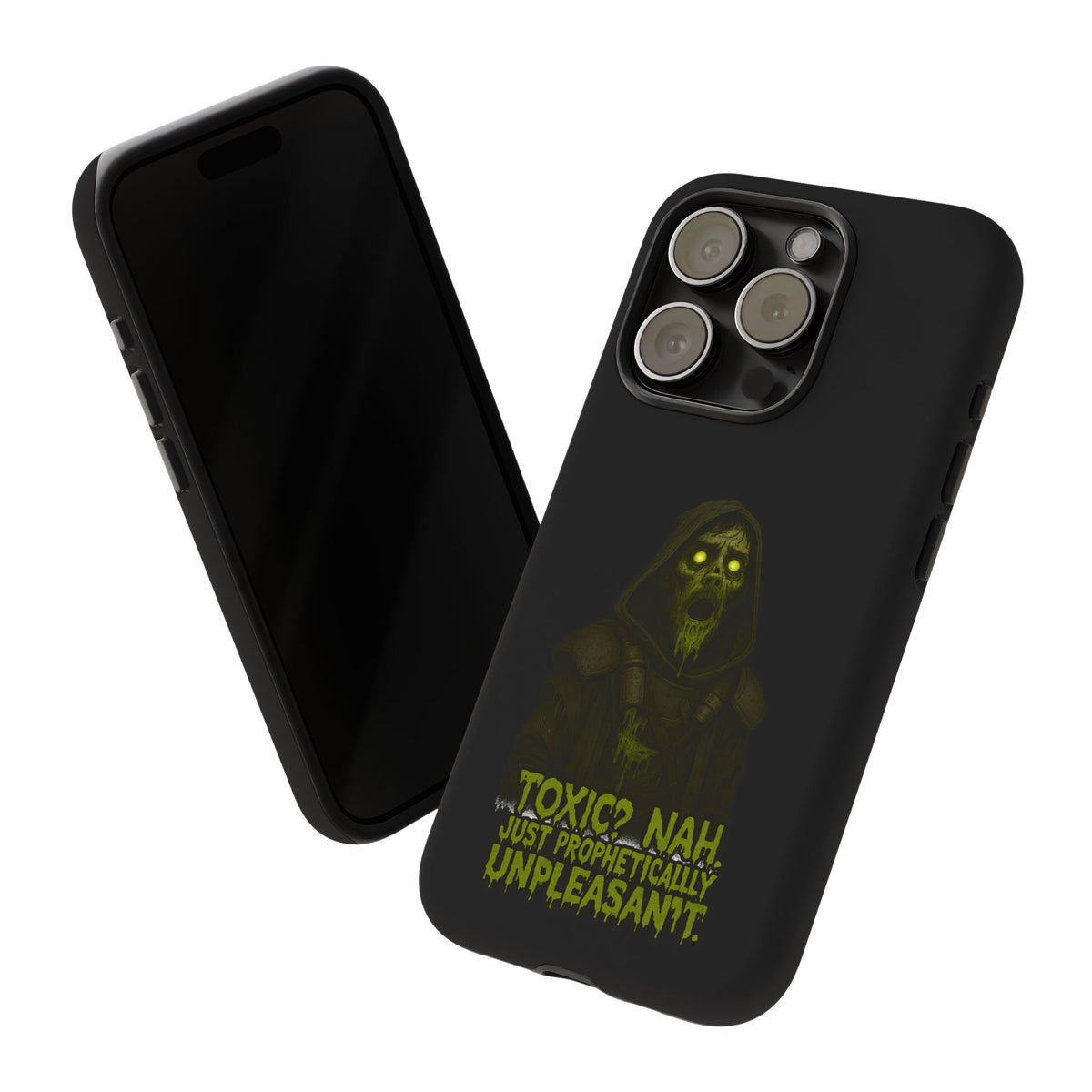Phone Case — 'Toxic? Nah, Just Prophetically Unpleasant' Neon Grim Reaper Protective Cover