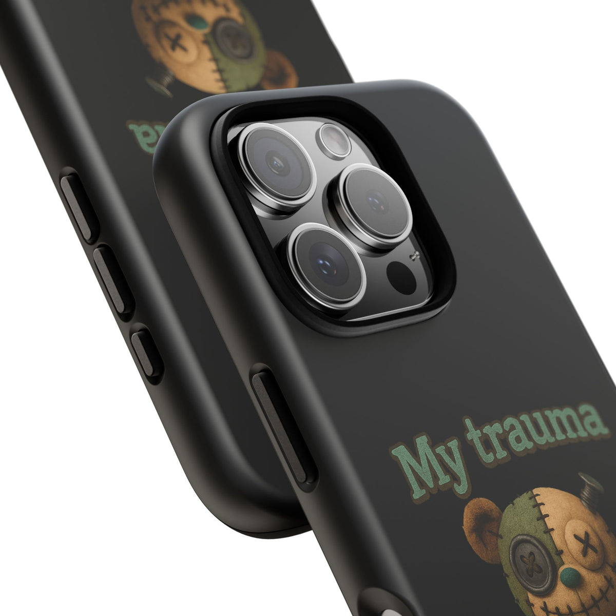 Phone Case — 'My Trauma Runs on AA Batteries' Creepy Voodoo Teddy Protective Cover