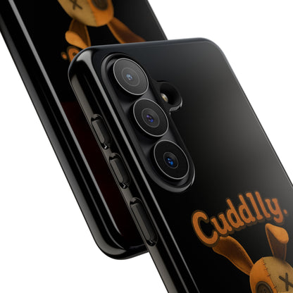Phone Case — "Cuddly. Cracked. Kinda Dangerous." Cute Creepy Bunny Protective Case