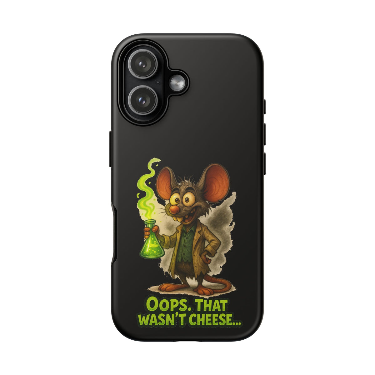 Phone Case — Funny Cartoon Rat "Oops That Wasn't Cheese" Protective Cover