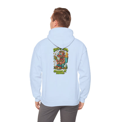 Hoodie — Colorful Retro Monster Graphic “Screams of Regret”
