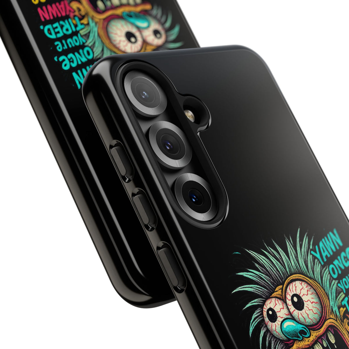 Phone Case — 'Yawn Once You're Tired, Yawn Twice You're Probably Expired' Retro Monster Graphic