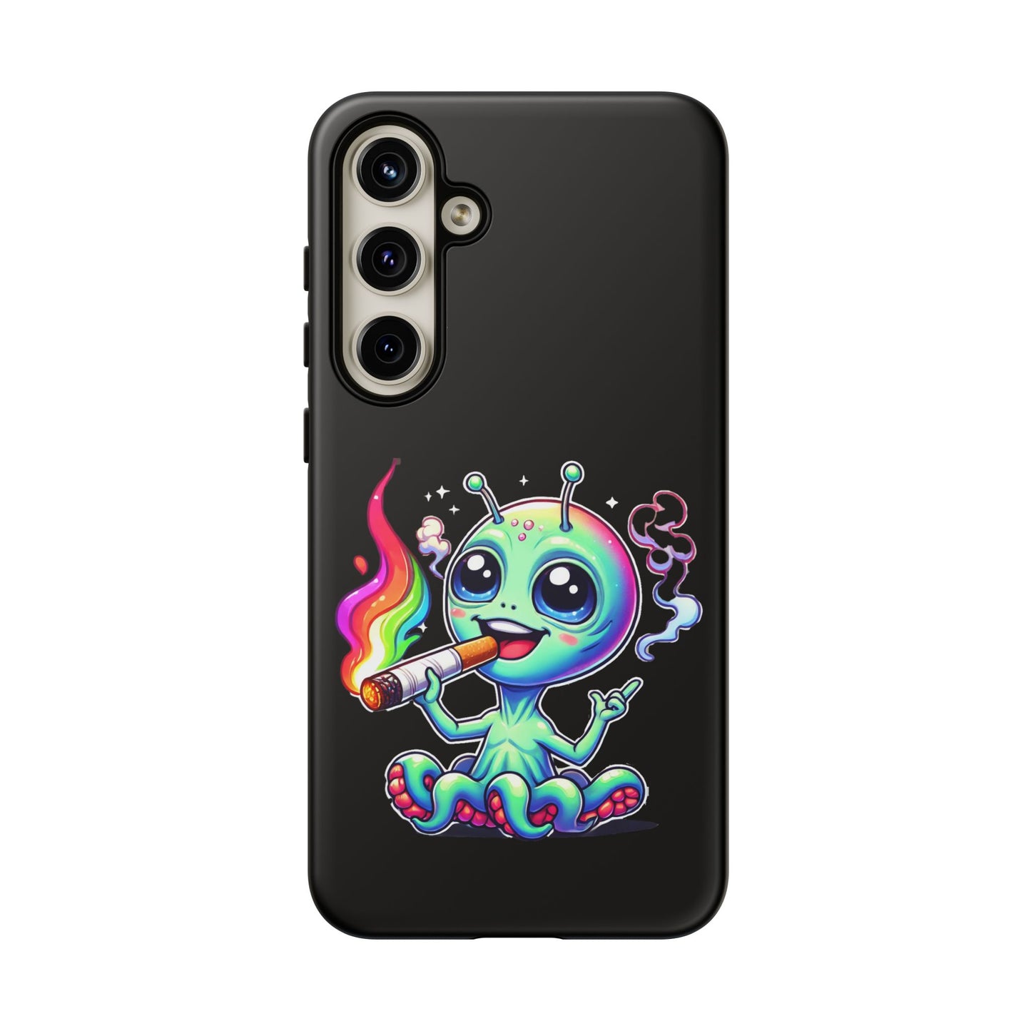 Alien Smoking Rainbow Joint Phone Case — Cute Psychedelic Cannabis iPhone Cover