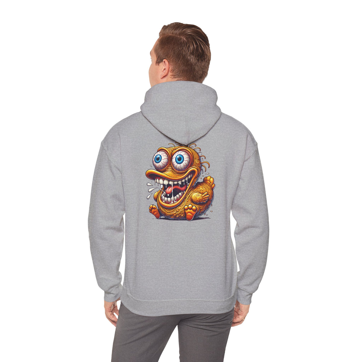 Hoodie — Whimsical Big-Eyed Monster Cartoon Back Print