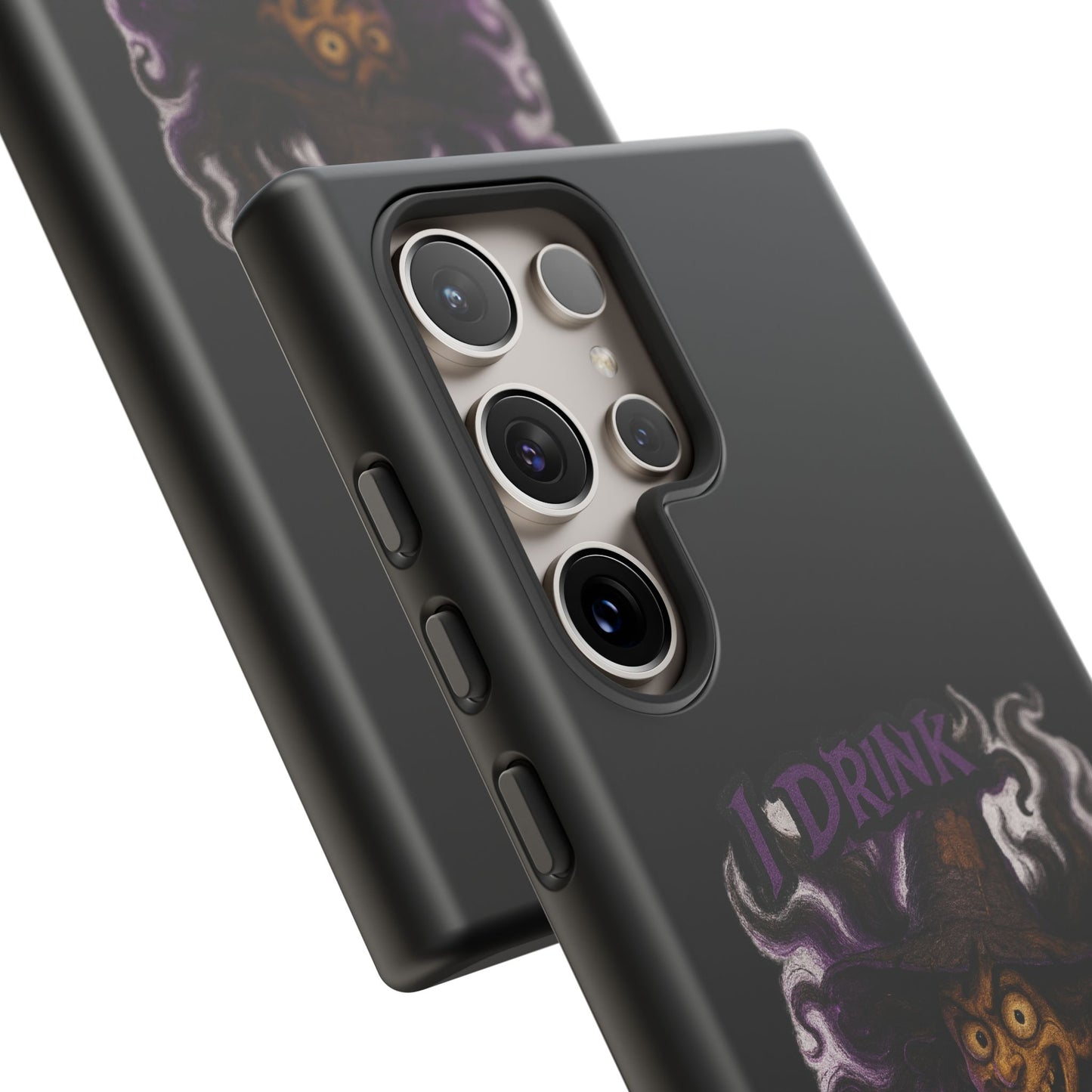Phone Case — Witch Illustration "I Drink, Can't Pronounce" Protective Cover