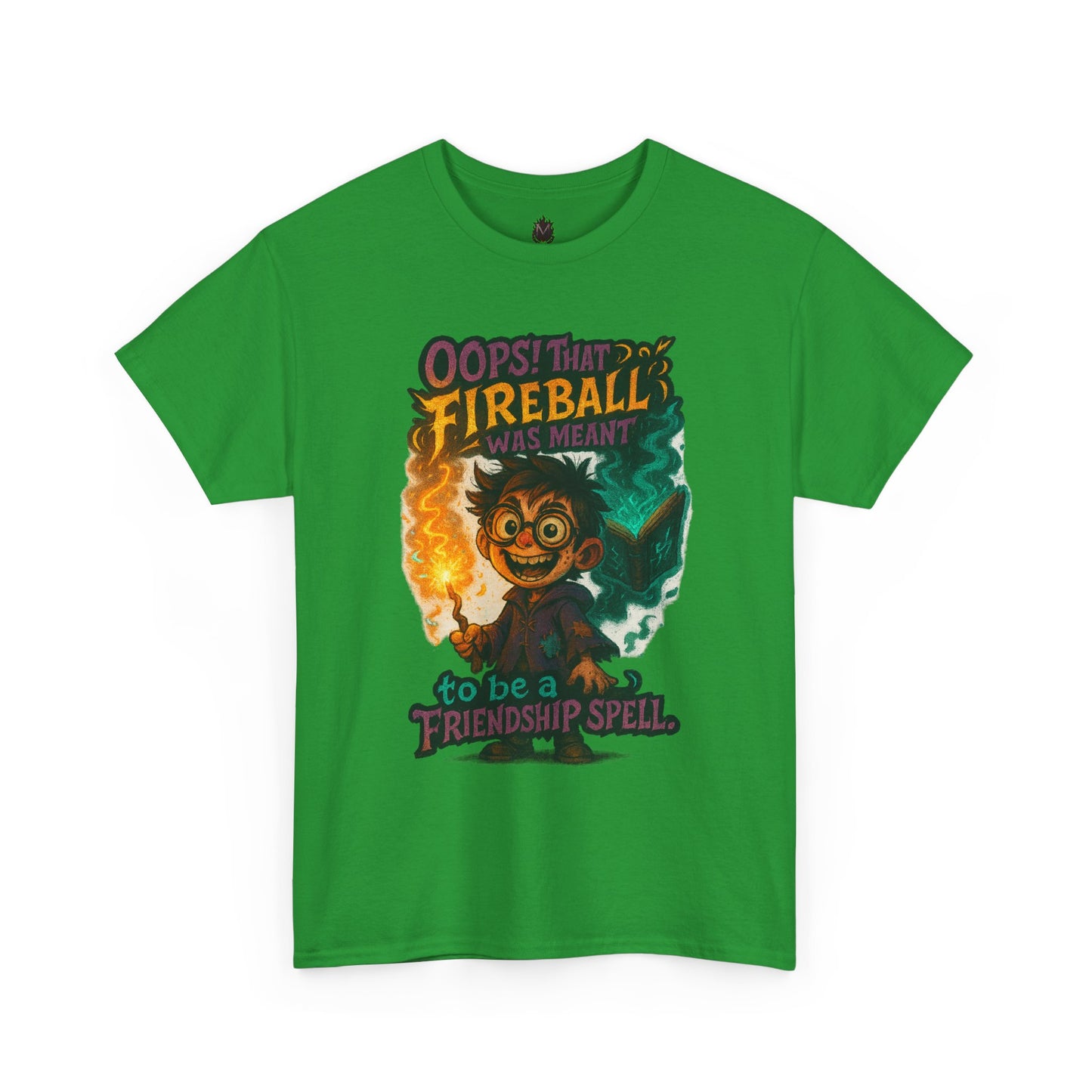 Fireball Wizard Character Tee | 'Friendship Spell' Magic Illustration
