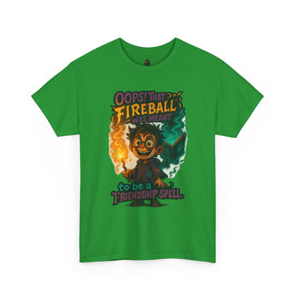 Fireball Wizard Character Tee | 'Friendship Spell' Magic Illustration