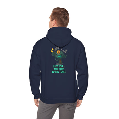 Hoodie — Cute Monster 'I See You...and Now You're Toast' Graphic Pullover