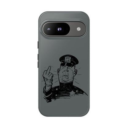 Vintage Cop Middle Finger Phone Case — Edgy Retro iPhone Protective Cover