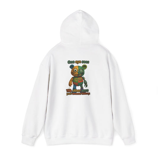Cute Patchwork Robot Hoodie — "No other toys" Graphic Back Print