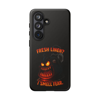 Phone Case — 'Fresh Linen? I Smell Fear.' Spooky Pumpkin Horror Protective Case