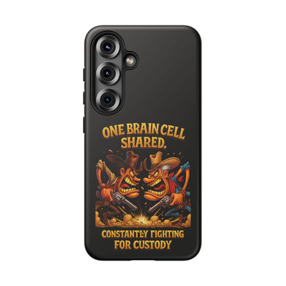 Phone Case — 'One Braincell Shared, Constantly Fighting for Custody' Funny Rivalry Cartoon