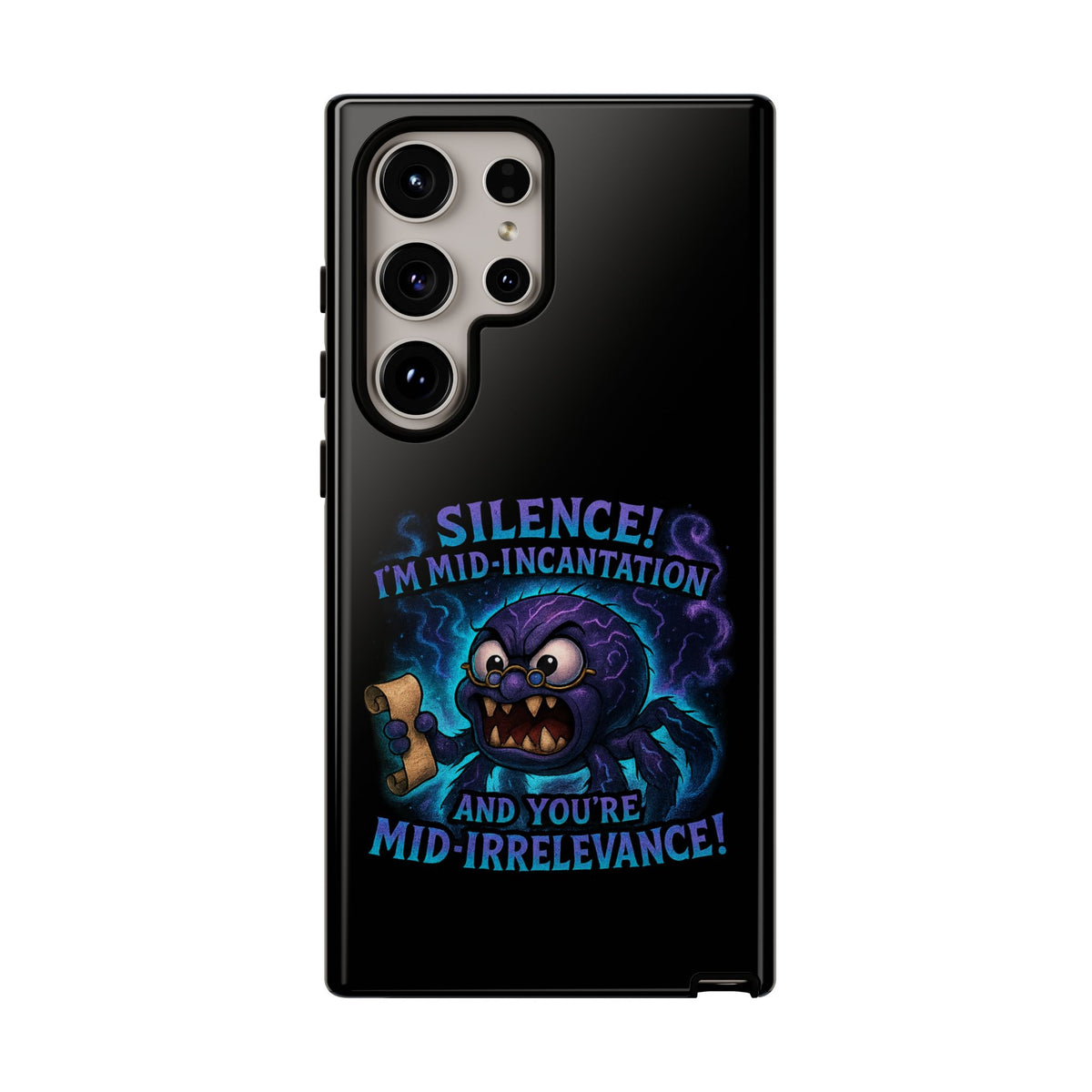 Phone Case — "Silence! I'm Mid-Incantation" Cute Angry Spider Magic Design