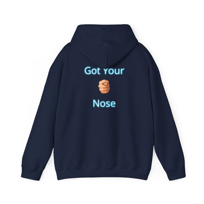Got Your Nose Hoodie — Playful Baby-Grab Back Print Pullover