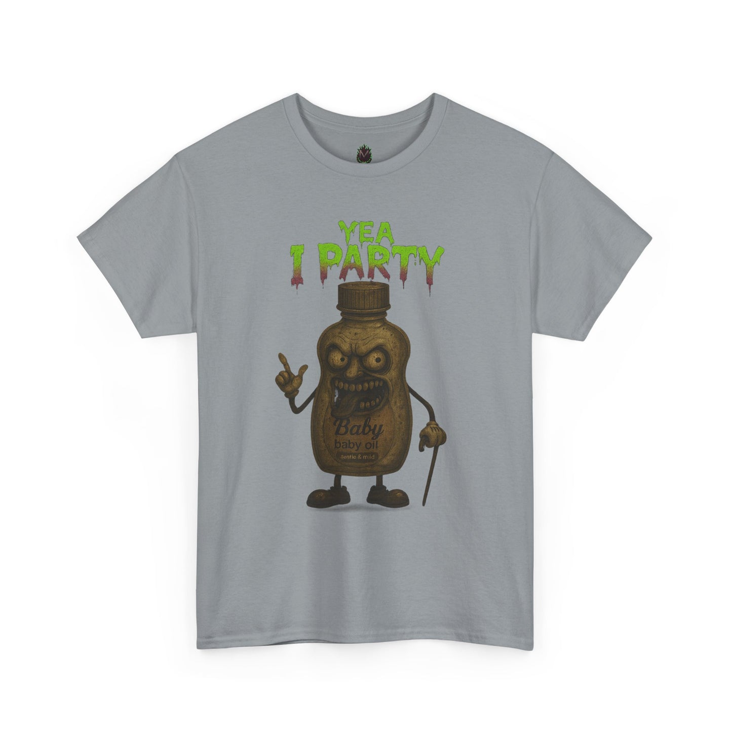 Yea I Party – Deranged Baby Oil Horror Cartoon T-Shirt