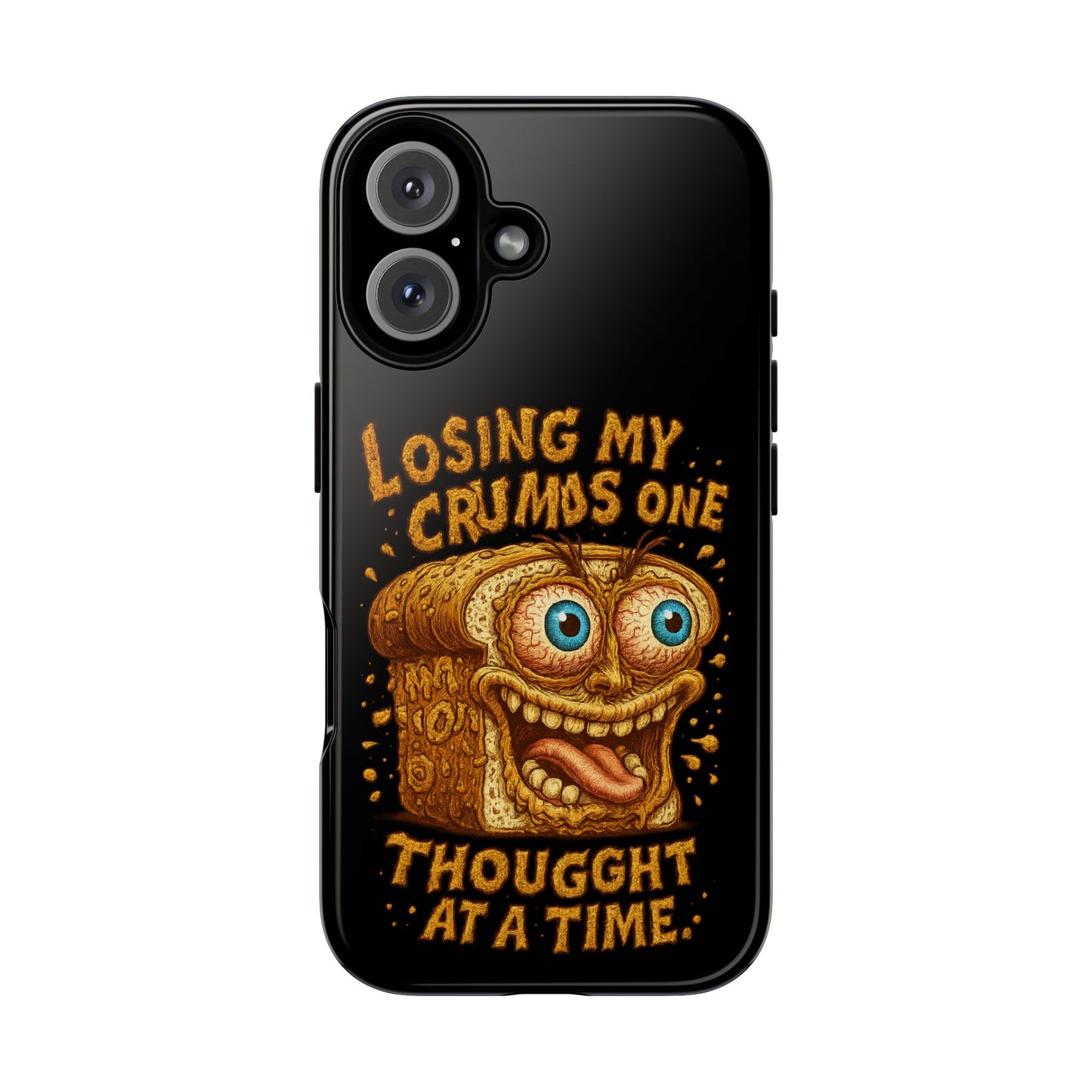Phone Case — "Losing My Crumbs One Thought at a Time" Funny Retro Bread Illustration