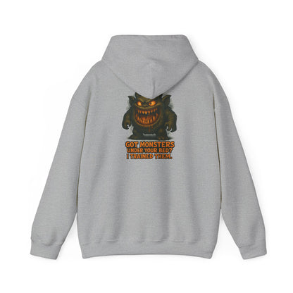 Hoodie — 'Got Monsters Under Your Bed? I Trained Them.' Scary Monster Graphic Pullover