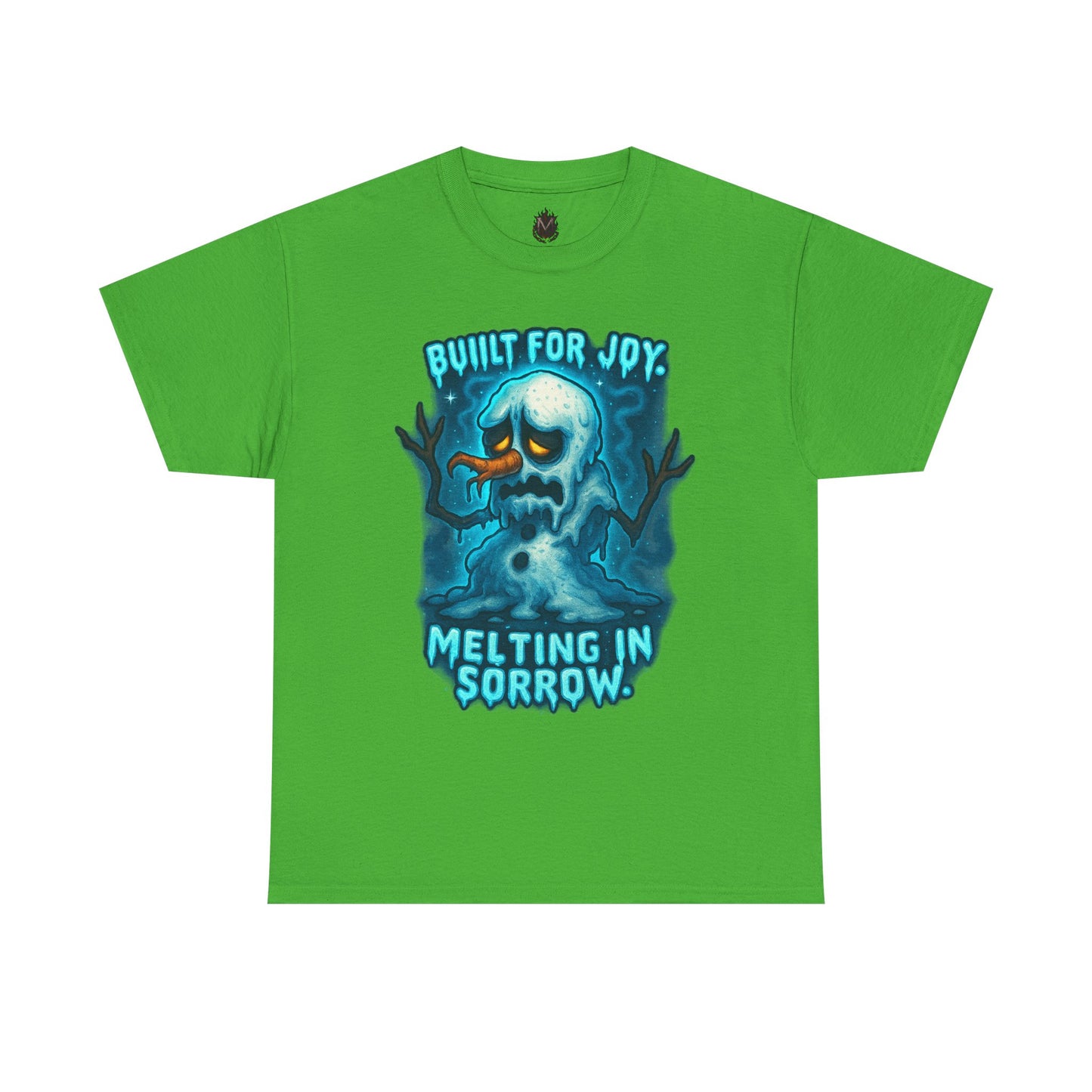 Melting Snowman T-Shirt — "Built for Joy, Melting in Sorrow" Graphic Tee
