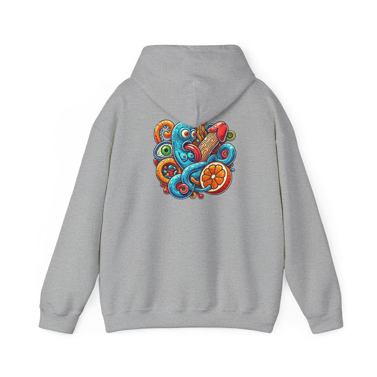 Octopus Colorful Graphic Hoodie – Vibrant Sea Creature Back Print