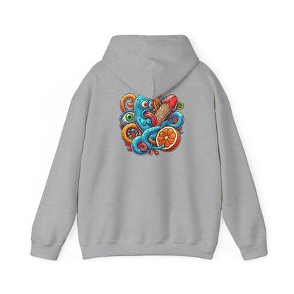 Octopus Colorful Graphic Hoodie – Vibrant Sea Creature Back Print