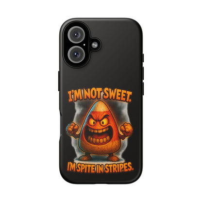 Phone Case — "I'm Not Sweet, I'm Spite in Stripes" Candy Monster Design