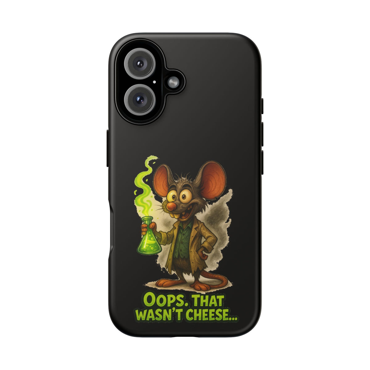 Phone Case — Funny Cartoon Rat "Oops That Wasn't Cheese" Protective Cover