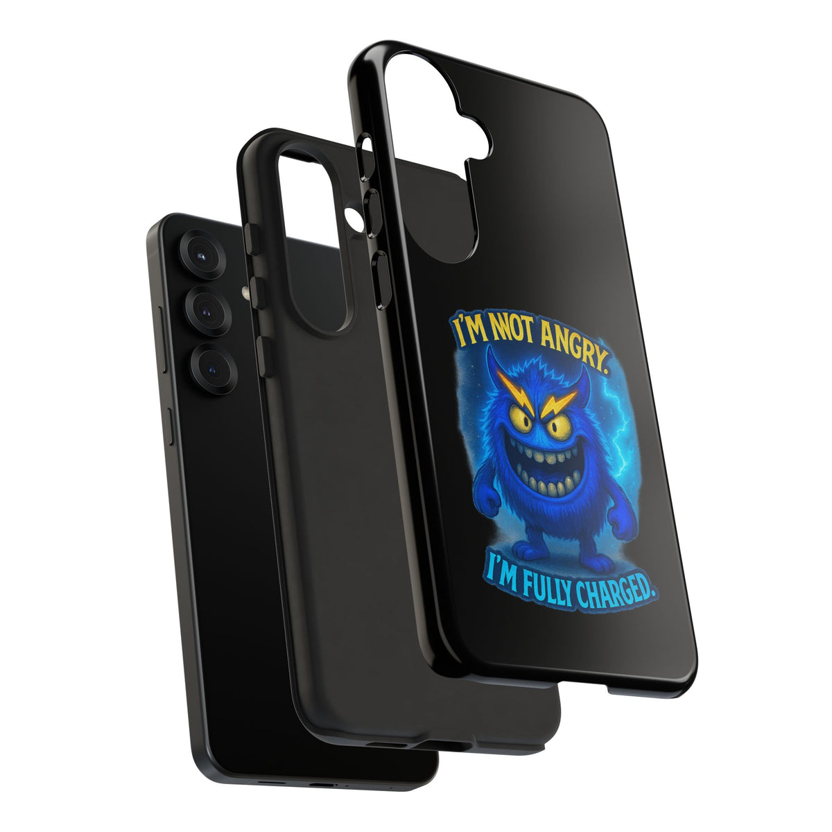 Phone Case - "I'm Not Angry, I'm Fully Charged" Electric Monster Protective Cover