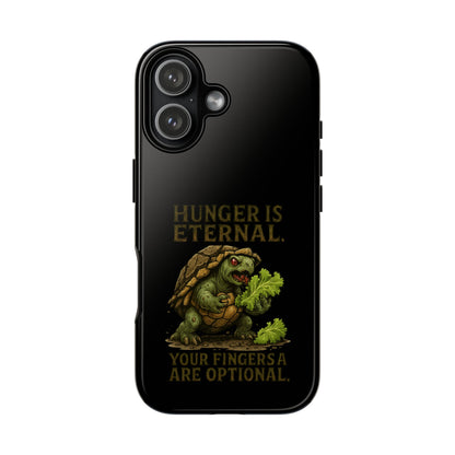 Phone Case — "Hunger Is Eternal, Your Fingers Are Optional" Turtle Monster Design