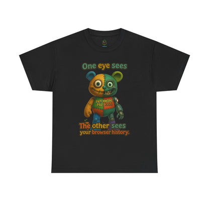Two-Faced Teddy Bear Tee | One Eye Sees, The Other Sees Your Browser History