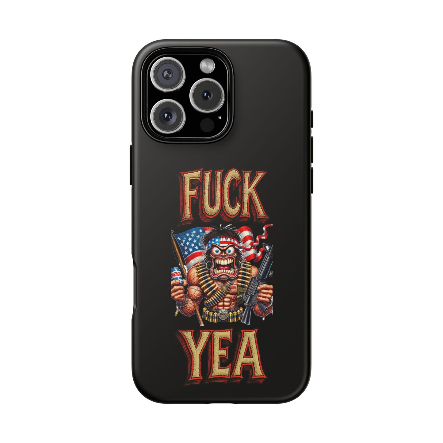 Phone Case — "FUCK YEA" Patriotic Skeleton Soldier Graphic