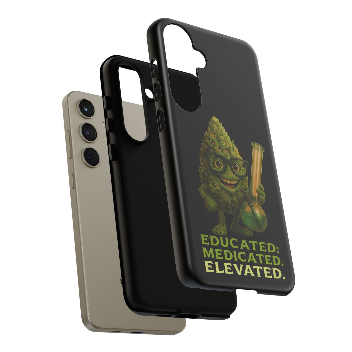 Phone Case — "Educated. Medicated. Elevated." Cute Bud Scientist Design