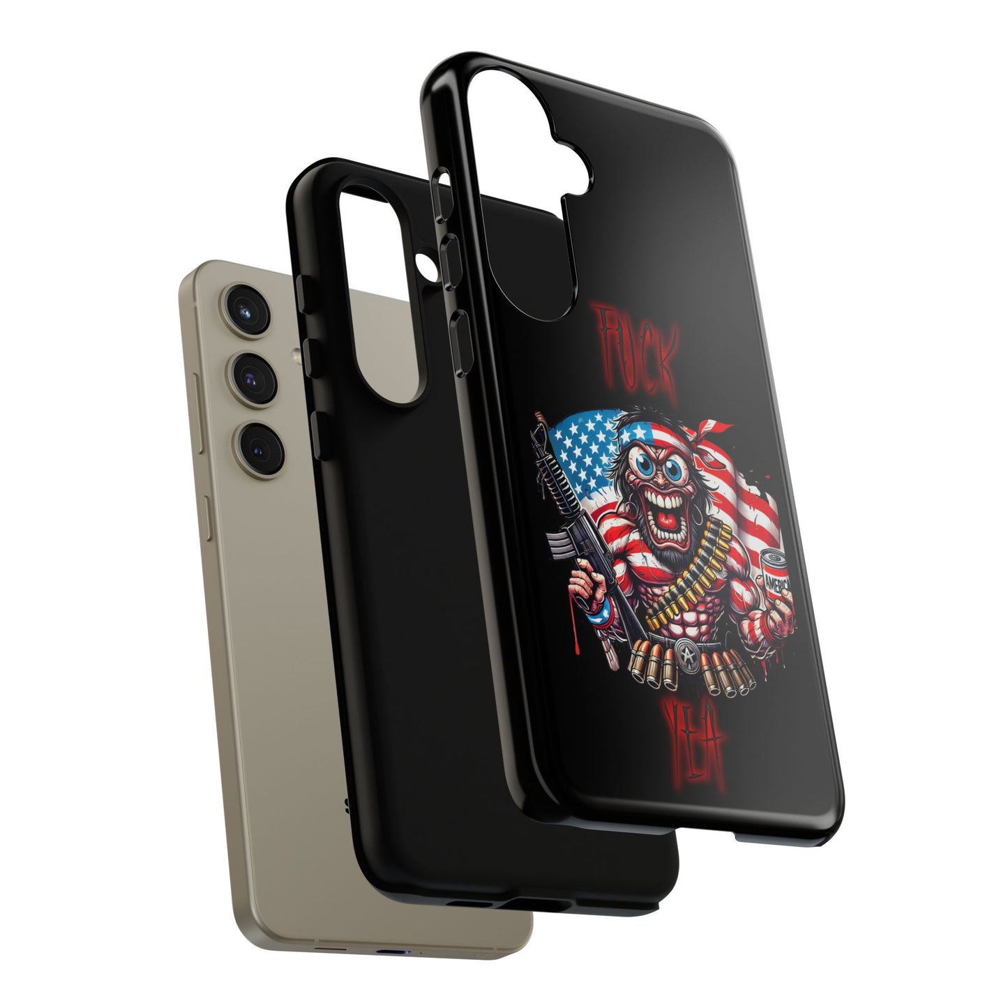 Phone Case — American Flag Skull Soldier Design (Tough Cases)