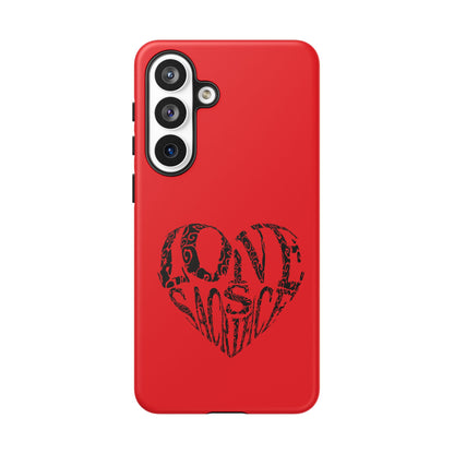 Red 'Love Justice' Heart Phone Case — Protective iPhone Cover, Valentine’s Gift